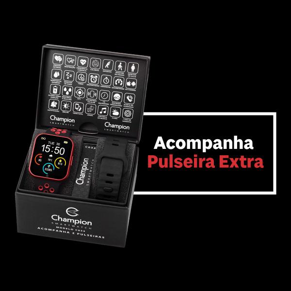 Imagem de Relogio Champion Smart Watch Inteligente 033 Lançamento Prova DAgua CH50033N + Pulseira Extra e Garantia de um ano