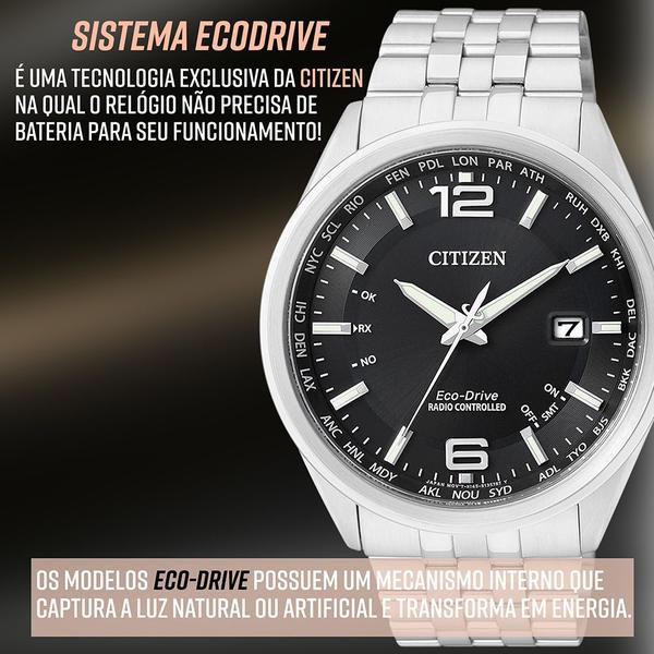 Imagem de Relógio Citizen Masculino Eco-Drive Prata 2 Anos De Garantia