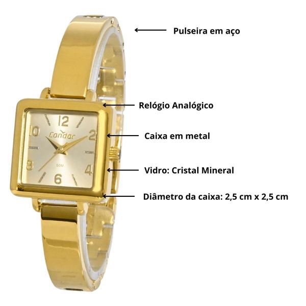 Relógio Condor de Pulso Moderno Feminino Original Dourado Imagem de Relógio Condor de Pulso Moderno Feminino Original Dourado