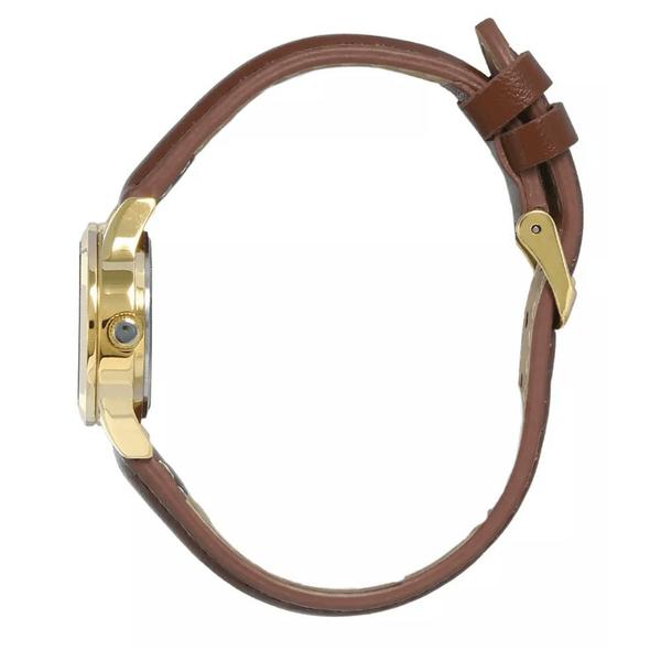 Imagem de Relógio Condor Feminino Mini Dourado Delicado Pulseira de Couro COPC21JAN/2M