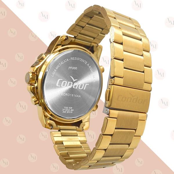 Imagem de Relógio Condor Masculino Dourado Anadigi Original Garantia