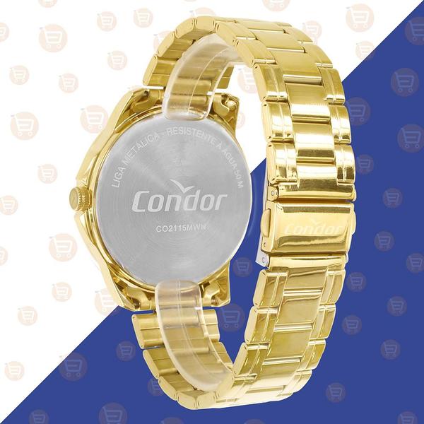 Imagem de Relógio Condor Masculino Dourado Luxo Prova Dágua Original