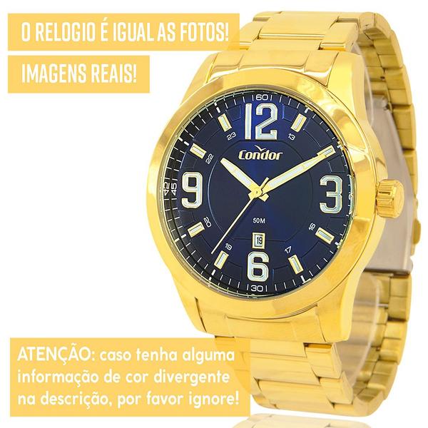 Imagem de Relógio Condor Masculino Dourado Original com garantia de 1 ano e carteira