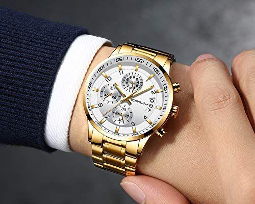 Imagem de Relógio CRRJU Fashion Business 3-Sub Dial Full Steel para homens