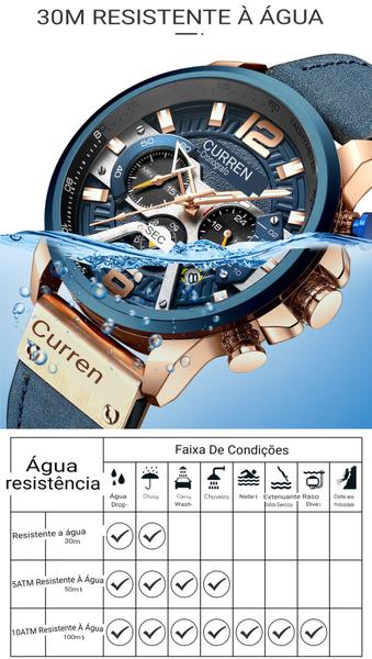 Imagem de Relógio Curren Masculino 8329 Pulseira de Couro