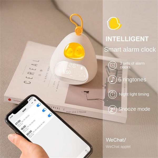 Imagem de Relógio de alarme do relógio do relógio do ninho do pássaro, pequeno app de luz noturna