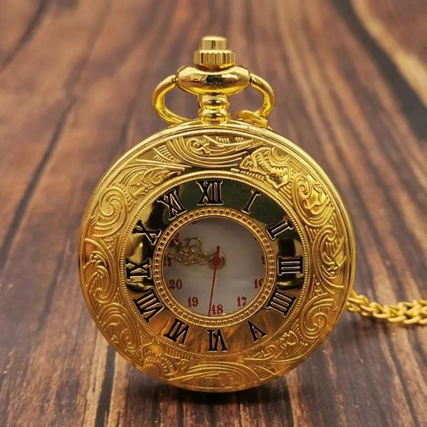 Imagem de Relógio De Bolso  Vintage Aço Inoxidável Corrente E Estojo