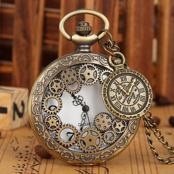 Imagem de Relógio de bolso Wokex Vintage Antique Copper Steampunk Bronze