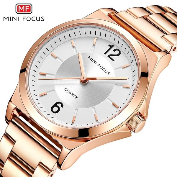 Imagem de Relógio de Luxo MINIFOCUS MF0308L À Prova D' Água Quartzo - RoseGold