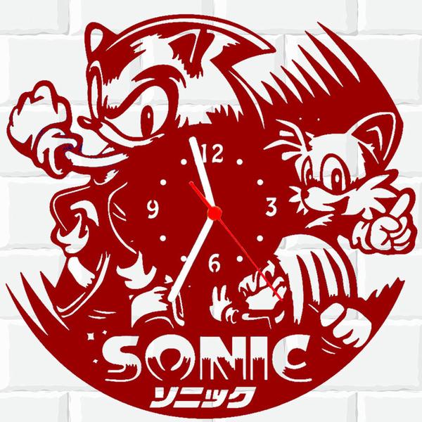 Imagem de Relógio De Madeira MDF Parede Sonic Sega Video Game 1 V