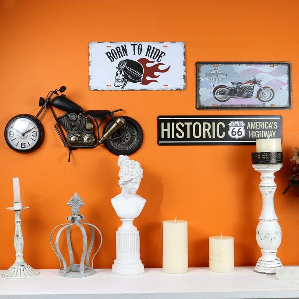 Imagem de Relógio de mesa AOROTOE Vintage Motorcycle Metal feito à mão