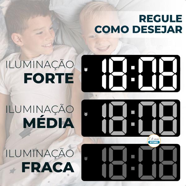 Imagem de Relógio de Mesa Digital Full Led Inteligente Com Despertador Alarme Temperatura e Soneca