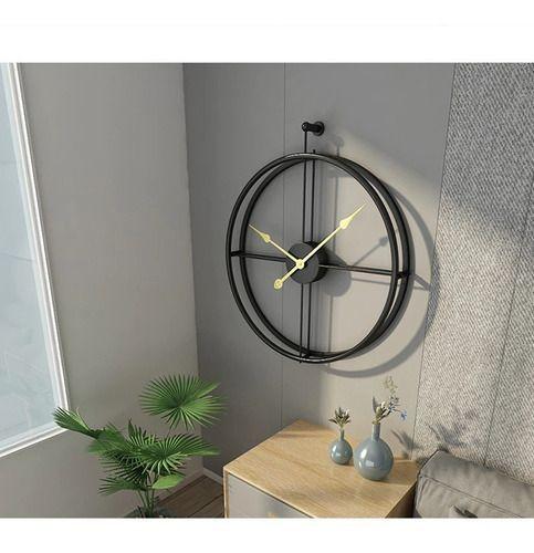 Imagem de Relógio De Parede 3d Preto Metal Design Europeu 50cm