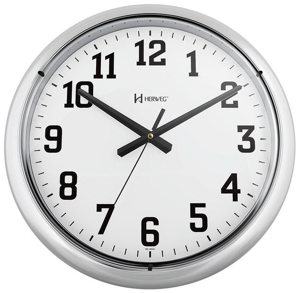 Imagem de Relógio de Parede 40 cm Cromado Grande Herweg