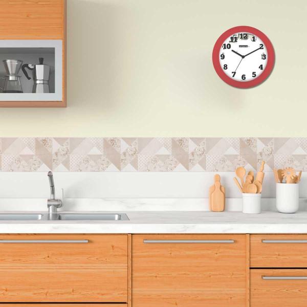 Imagem de Relógio de Parede Ambiente 25cm Quartz 191300-044 Vermelho