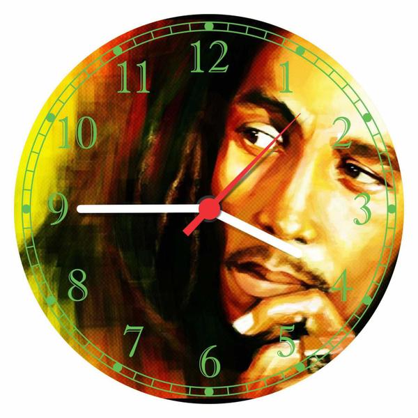 Imagem de Relógio De Parede Banda Bob Marley Raggae Quarto Salas Tamanho Grande 50 Cm Quartz G01