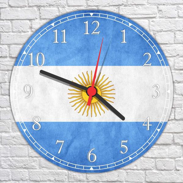 Imagem de Relógio De Parede Bandeira Da Argentina Tamanho Grande 50 Cm Quartz G01