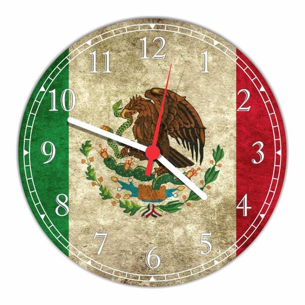 Imagem de Relógio De Parede Bandeira Do México Decoração Salas Quartos