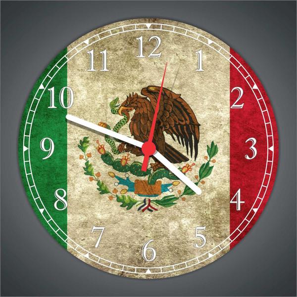 Imagem de Relógio De Parede Bandeira Do México Decoração Salas Quartos