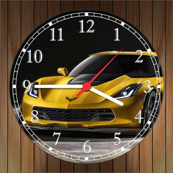 Imagem de Relógio De Parede Carros Corvette Decoração Quartz