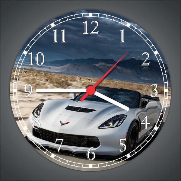 Imagem de Relógio De Parede Carros Corvette Decoração Quartz