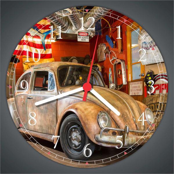 Imagem de Relógio De Parede Carros Vintage Fusca Retrô