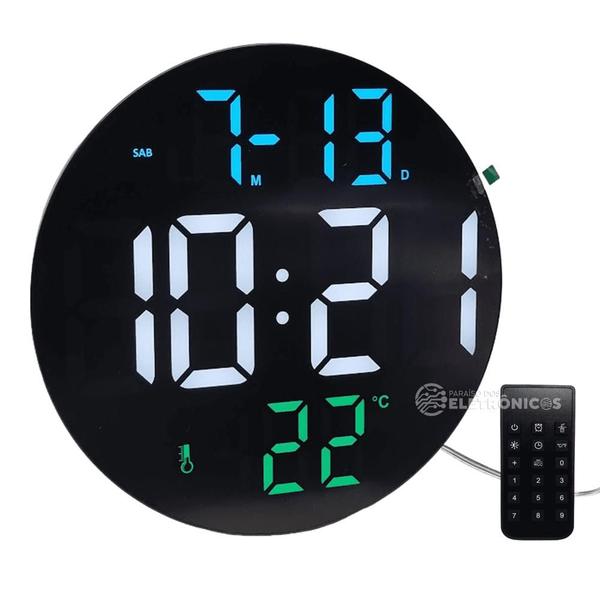 Imagem de Relógio De Parede e Mesa Digital LED Com Alto Brilho Função Despertador Calendário e Termômetro USB LE2162