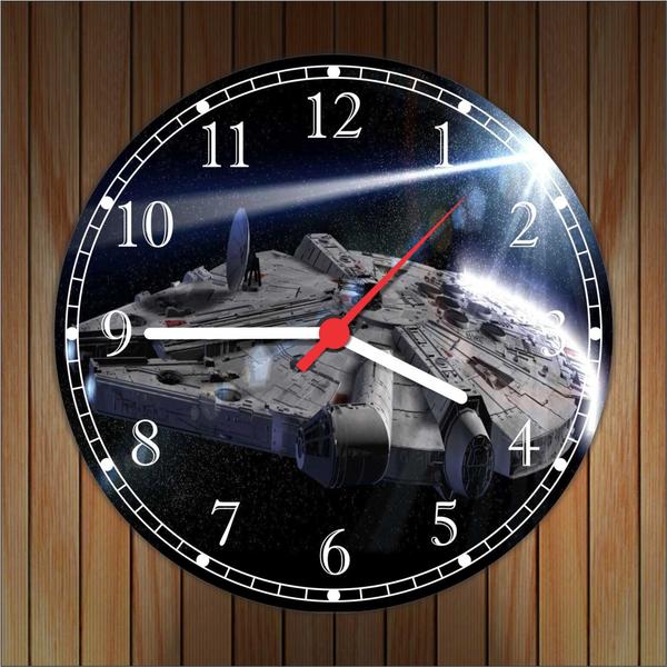 Imagem de Relógio De Parede Filme Star Wars Nave Millennium Falcon Cinema Quartz Tamanho 40 Cm RC021