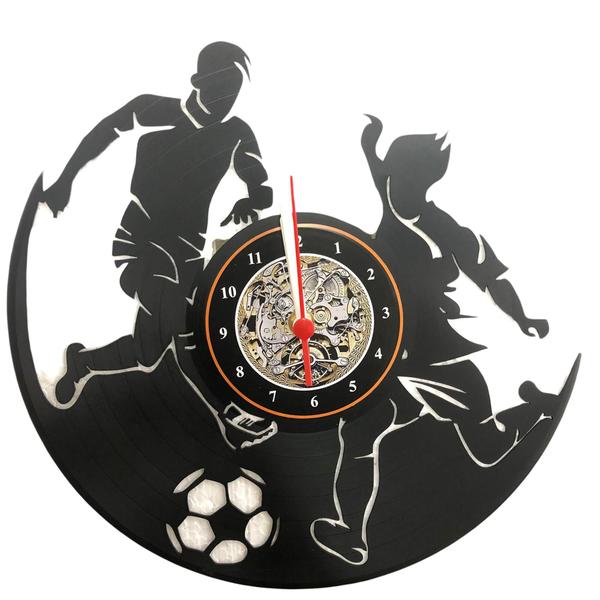 Imagem de Relógio De Parede Futebol Bola Time Disco De Vinil Decoração