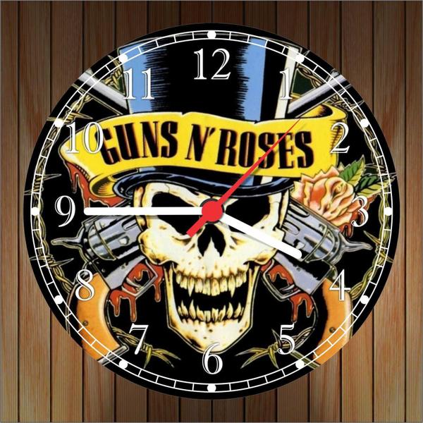 Imagem de Relógio De Parede Guns N Roses Decoração Salas Quartz