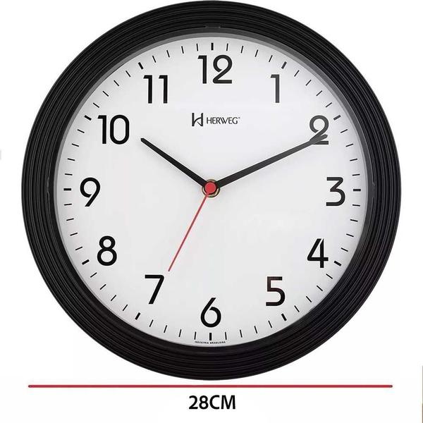 Imagem de Relógio de Parede Herweg 28cm Quartz 6633-035 Preto