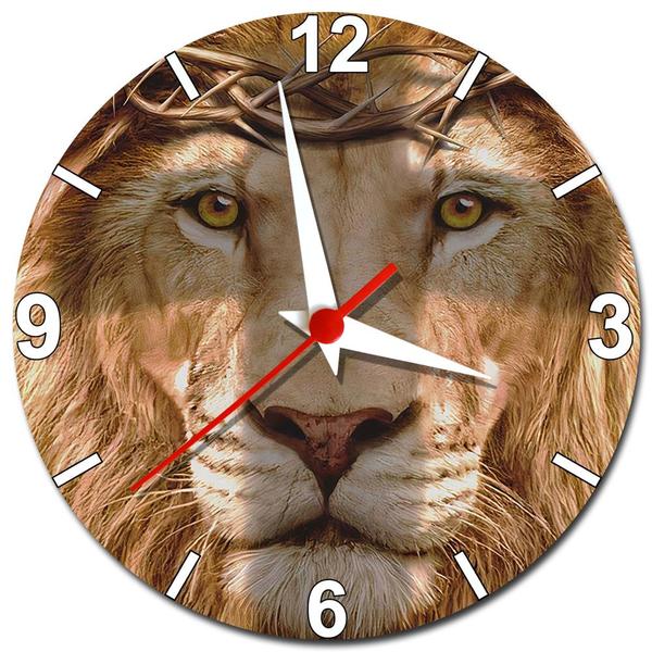 Imagem de Relógio de Parede Leão da Tribo de Judá Decoração de Igreja