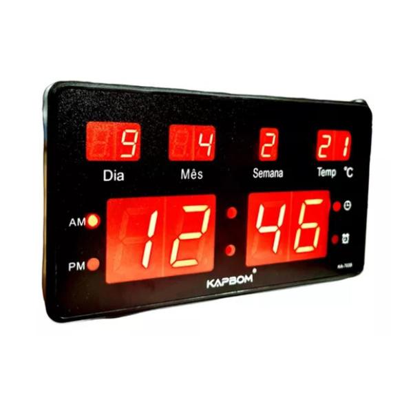 Imagem de Relógio De Parede Led Digital Data Alarme Temperatura