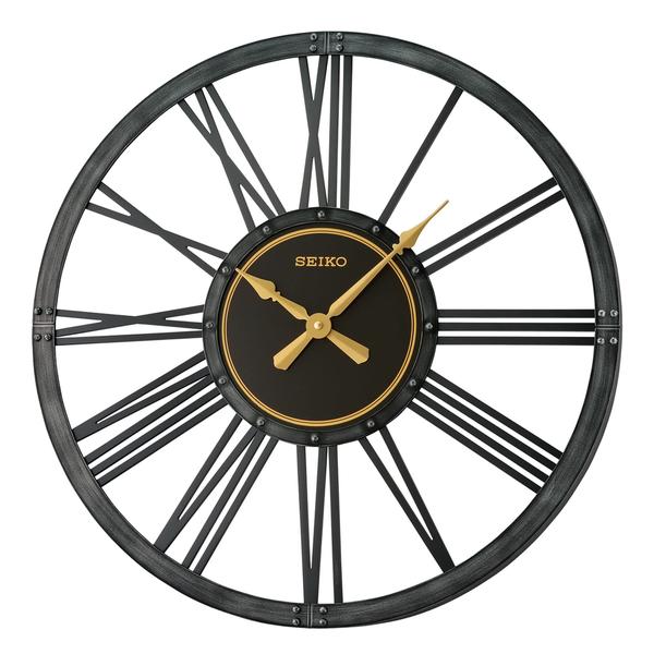 Imagem de Relógio de parede Seiko Bennett Antique Black Farmhouse Industrial