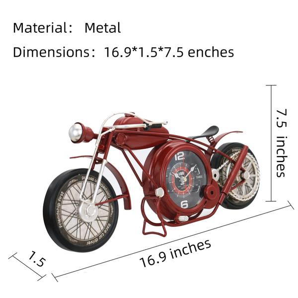 Imagem de Relógio de parede YOUKI Metal Motorcycle Red 43 x 4 x 19 cm