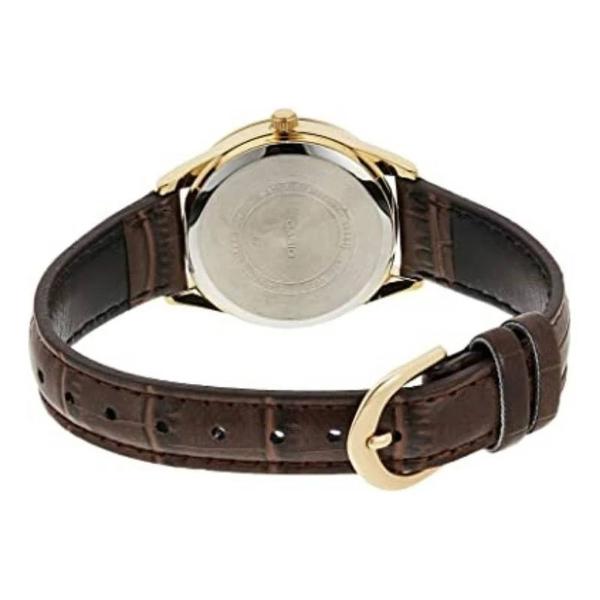 Imagem de Relógio de Pulso Casio Collection Feminino Redondo Pequeno Analógico Casual Pulseira de Couro Dourado LTP-V005GL