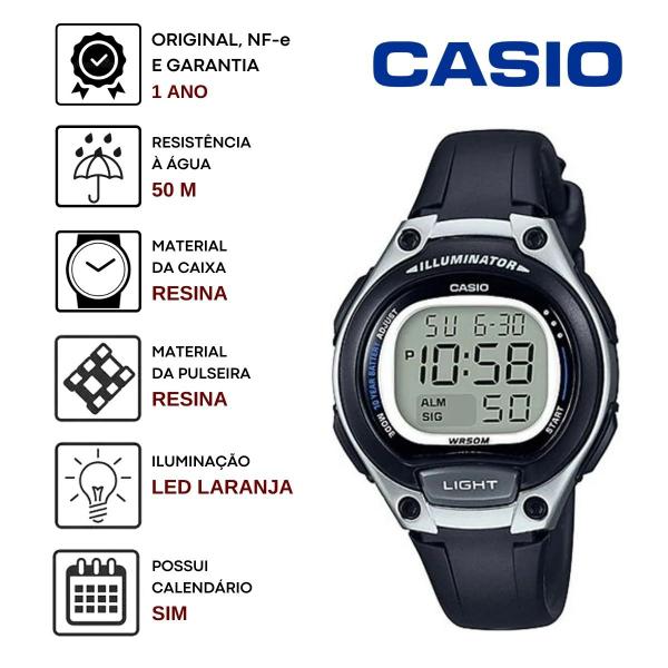 Imagem de Relógio De Pulso Casio Digital Infantil Unissex Esportivo Prova Dágua Rosa Azul Cinza e Preto