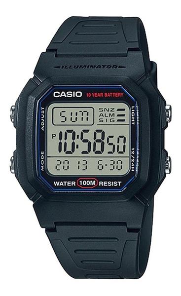 Imagem de Relógio de Pulso Casio Digital Masculino Esportivo Prova Dágua 100m Bateria de 10 Anos Preto W-800H