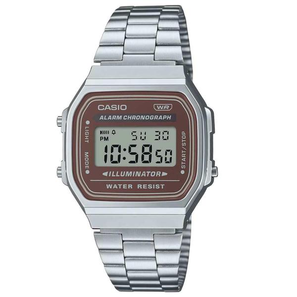 Imagem de Relógio de Pulso Casio  Digital  Vintage Resistente Água Quadrado Pequeno Casual Prata A168WA-5AYDF