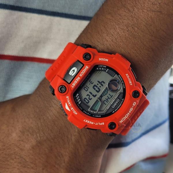 Imagem de Relógio de Pulso Casio G-Shock Masculino Digital Redondo Prova Dágua 20ATM  Hora Mundial Tábua de Marés Esportivo G-7900A-4DR