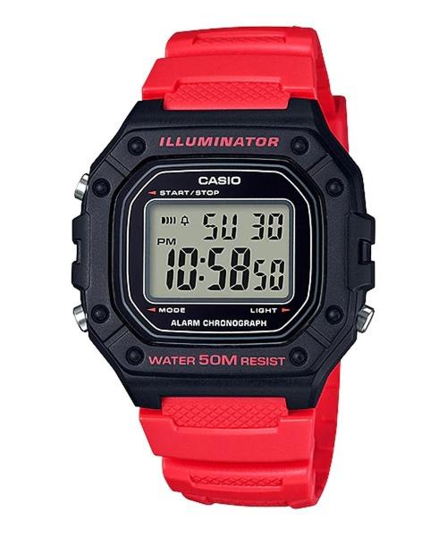 Imagem de Relógio de Pulso Casio Illuminator Masculino Digital Esportivo Prova Dágua Verde Preto Azul Vermelho Laranja W-218H