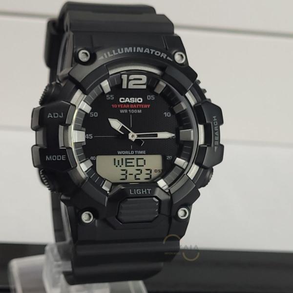 Imagem de Relógio de Pulso Casio Masculino Anadigi Preto Redondo Luz Led Resina 100 Metros HDC-700-1AVDF