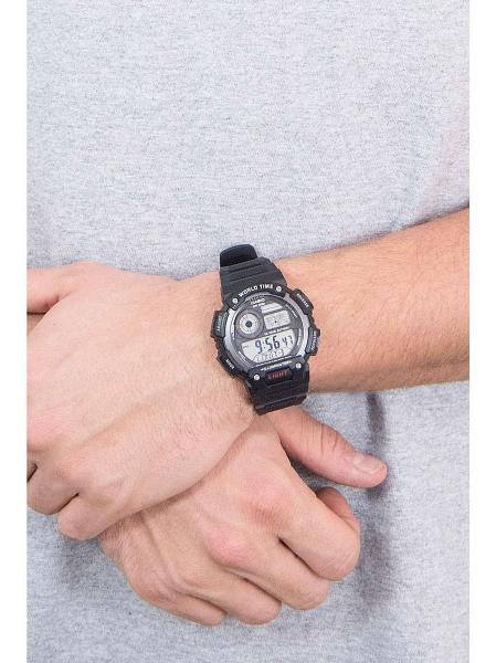 Imagem de Relógio de Pulso Casio Masculino Digital Robusto World Time Preto 100m Original AE-1400WH-1AVDF