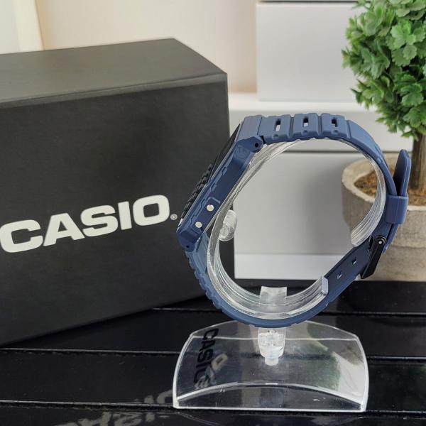 Imagem de Relógio de Pulso Casio Masculino Feminino Unissex Quardrado Retro Vintage Calculadora Digital Azul Vermelho Branco Preto e Verde CA-53WF 