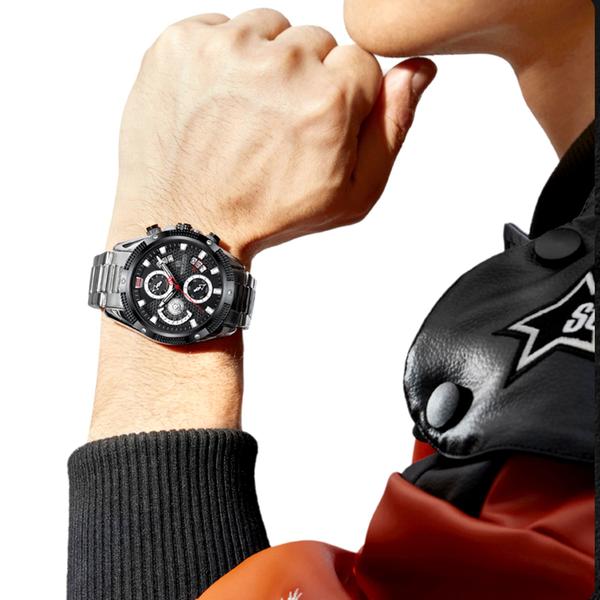 Imagem de Relógio de pulso de aço inoxidável masculino relógio casual luminoso Impermeavel 