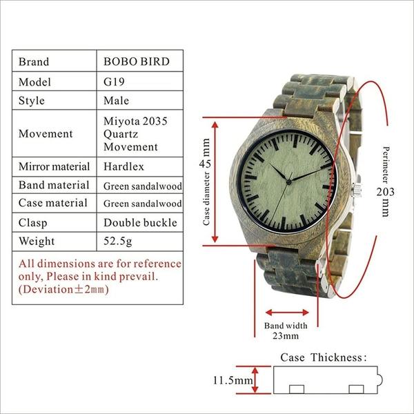 Imagem de Relógio de Pulso de Madeira Masculino BOBO BIRD G19 Não à prova d' água