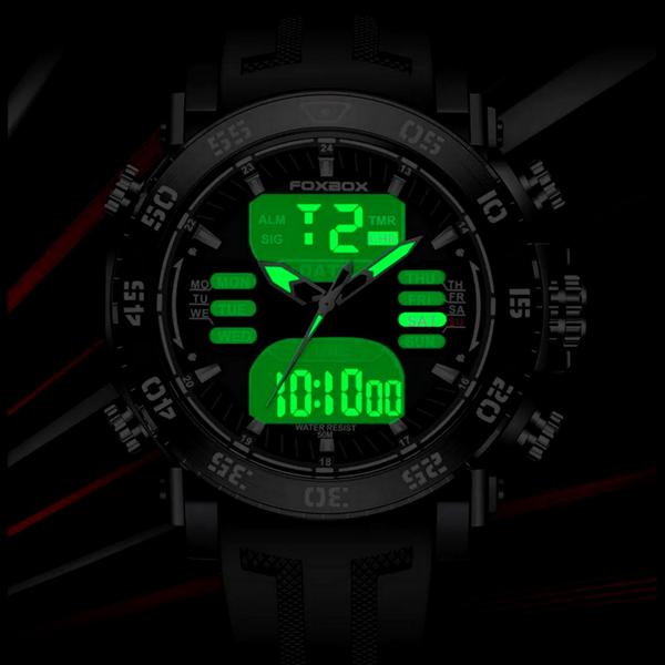 Relógio de Pulso Digital Led Masculino Impermeável de Quartzo Esportivo - FOXBOX Imagem de Relógio de Pulso Digital Led Masculino Impermeável de Quartzo Esportivo