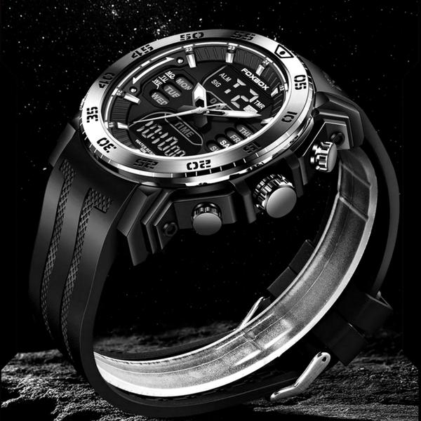 Relógio de Pulso Digital Led Masculino Impermeável de Quartzo Esportivo - FOXBOX Imagem de Relógio de Pulso Digital Led Masculino Impermeável de Quartzo Esportivo