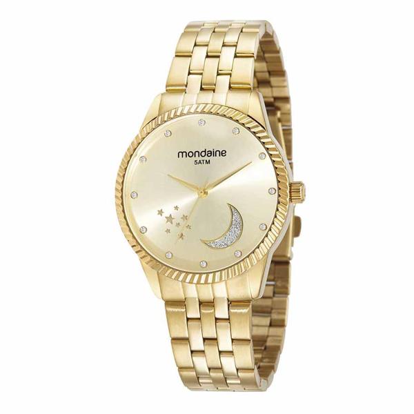 Imagem de Relógio De Pulso Dourado Mondaine Feminino Garantia Original Nfe