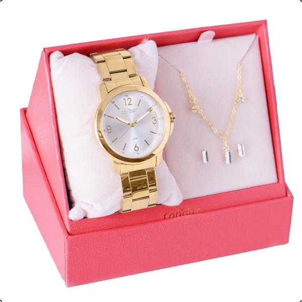 RelĂłgio de Pulso Feminino Condor Dourado COPC21AEEJ/K4D Colar e Brincos RelĂłgio de Pulso Feminino Condor Dourado COPC21AEEJ/K4D Colar e Brincos
